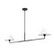 Z-Lite Leila Chandelier, 2-Light, 12 In.W x 62 In.L x 9.5 In.H, Matte Black/White Linen 744-62L-MB - alternate 8